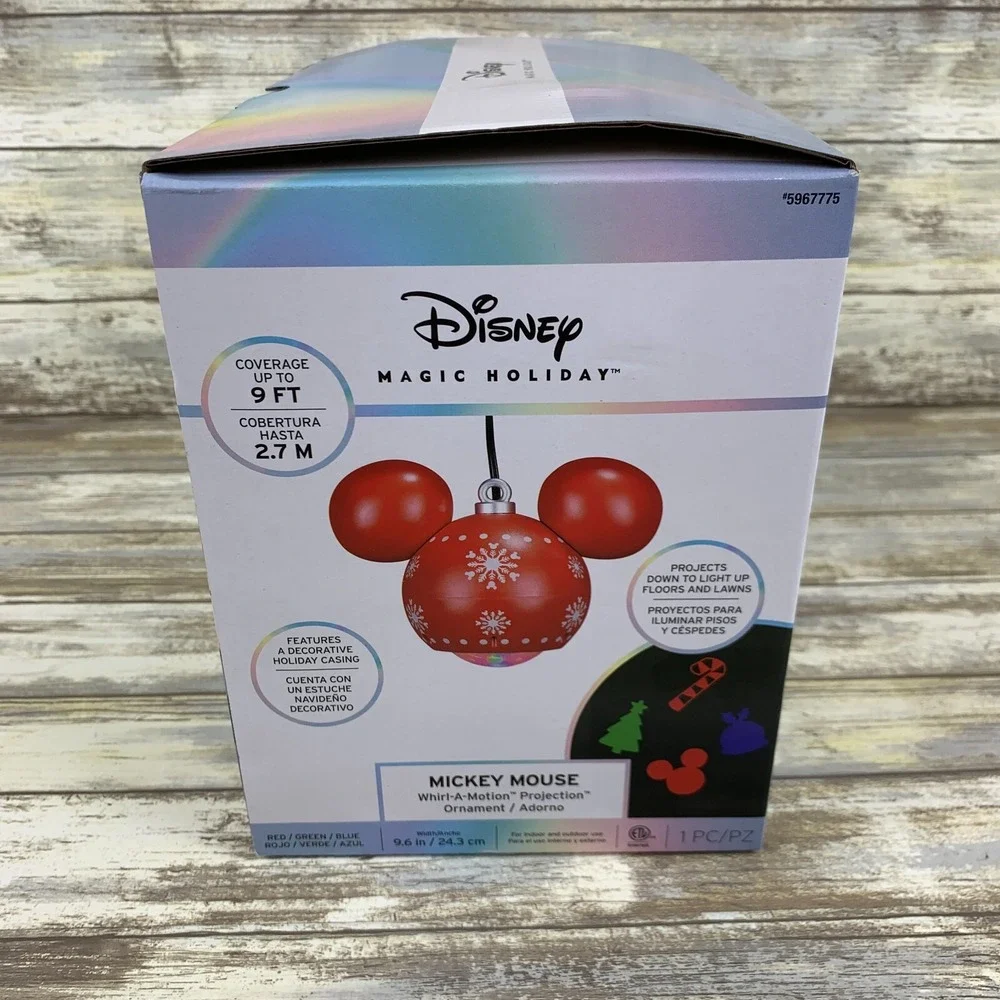 Disney Magic Holiday Swirling Hanging Christmas Light Show‎ Projection Ornament